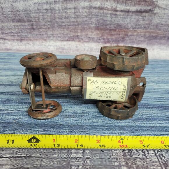 Vintage Arcade Allis-Chalmers tractor diecast heavy missing seat/man rustic - Picture 7 of 8